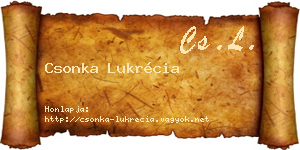 Csonka Lukrécia névjegykártya