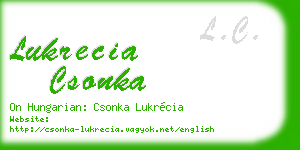 lukrecia csonka business card